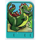 LEGO Light Turquoise Explore Story Builder Crazy Castle Story Card with green Dragon pattern (43995)