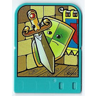 LEGO Light Turquoise Explore Story Builder Crazy Castle Story Card with Sword and Shield pattern (43997)