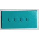 LEGO Licht turquoise Tegel 3 x 6 Scala met 4 Centre Noppen (6934)