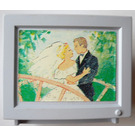 LEGO Light Violet Scala Television / Computer Screen with Wedding Sticker (6962)