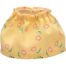 LEGO Light Yellow Adult Skirt with Dark Pink Flowers and Green Leaves Pattern