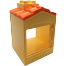 LEGO Duplo Jaune clair Building avec Chimney et Medium Orange Shingles (31028)