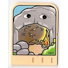 LEGO Light Yellow Explore Story Builder Meet the Dinosaur story card with cave and fire pattern (44011)