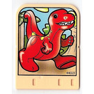 LEGO Light Yellow Explore Story Builder Meet the Dinosaur story card with red dinosaur pattern (44013)