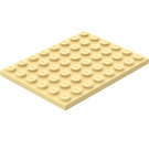 LEGO Light Yellow Plate 6 x 8 (3036)