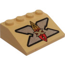 LEGO Hellgelb Steigung 3 x 4 (25°) mit Xtreme Stunts Logo (3297)