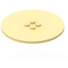 LEGO Light Yellow Tile 8 x 8 Round with 2 x 2 Center Studs (6177)