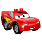 LEGO Lightning McQueen - Piston Cup Kap - Zilver Wielen Duplo Figuur