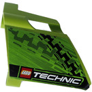 LEGO Lime 3D Panel 23 with Tire Marks and Technic Logo Sticker (44352 / 44353)
