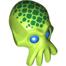 LEGO Lime Alien Head with Mouth Tentacles and Green Spots (18996)