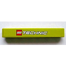 LEGO Lime Beam 7 with 'LEGO TECHNIC' Sticker (32524)