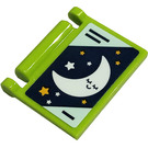 LEGO Limette Book Cover mit Stars, Moon Aufkleber (24093)