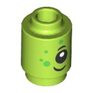 LEGO Lime Brick 1 x 1 Round with Alien Face with Open Stud