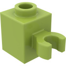 LEGO Lime Brick 1 x 1 with Vertical Clip (Open 'O' Clip, Hollow Stud) (60475 / 65460)