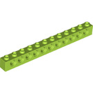 LEGO Lime Brick 1 x 12 with Holes (3895)