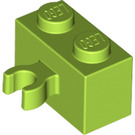 LEGO Lime Brick 1 x 2 with Vertical Clip (Open 'O' clip) (42925 / 95820)