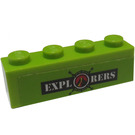 LEGO Lime Brick 1 x 4 with Explorers Sticker (3010)