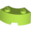 LEGO Limette Backstein 2 x 2 Runden Ecke mit Bolzenkerbe und verstärkter Unterseite (85080)