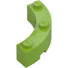 LEGO Lime Brick 4 x 4 Round Corner (Wide with 3 Studs) (48092 / 72140)