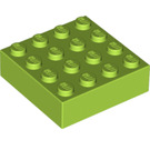 LEGO Limoen Steen 4 x 4 met Magneet (49555)