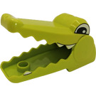 LEGO Limette Krokodil Kopf mit opening jaw und Zähne und Augen Muster