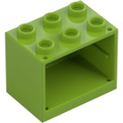 LEGO Lime Skap 2 x 3 x 2 med Forsenkede knotter (92410)