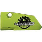 LEGO Lime Curved Panel 3 Left with Circular Saw Blade and '42080' Sticker (64683)