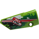 LEGO Lime Curved Panel 3 Left with 'TIO OIL' and red stripe Sticker (64683)