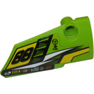 LEGO Lime Curved Panel 4 Right with '88', Fuel Hole, Yellow and White Stripes Sticker (64391)