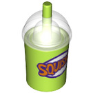 LEGO Lime Drink Cup with Straw with 'SQUISHEE‘ (20495 / 21791)