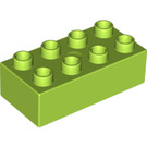 LEGO Lime Duplo Brick 2 x 4 (3011 / 31459)