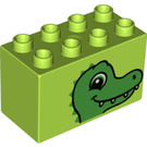 LEGO Chaux Duplo Brique 2 x 4 x 2 avec Dinosaure Diriger (31111 / 43518)