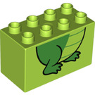 LEGO Limette Duplo Backstein 2 x 4 x 2 mit Dinosaurier Lower Körper (31111 / 43520)