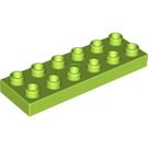 LEGO Limette Duplo Platte 2 x 6 (98233)
