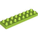 LEGO Limoen Duplo Plaat 2 x 8 (44524)