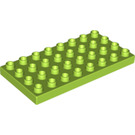 LEGO Lime Duplo Plate 4 x 8 (4672 / 10199)