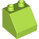 LEGO Lime Duplo Slope 2 x 2 x 1.5 (45°) (6474 / 67199)