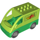 LEGO Lime Duplo Van with Vegetables Pattern and Rear Door (58233)
