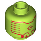 LEGO Lime Evil Mech Head (Recessed Solid Stud) (3626 / 14607)