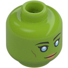 LEGO Lime Hera Syndulla with Dark Brown Helmet Minifigure Head (Recessed Solid Stud) (3274 / 104760)