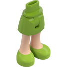 LEGO Lime Hip with Basic Curved Skirt with Lime Shoes with Thin Hinge (2241)