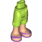 LEGO Lime Hip with Long Shorts with Butterflies and Medium Lavender Sandals (18353 / 92819)