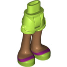 LEGO Lime Hip with Rolled Up Shorts with Magenta and Lime Sandals with Thick Hinge (11403)