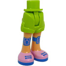 LEGO Lime Fianco con Rolled Su Pantaloncini con Rosa shoes con cerniera sottile (36198)