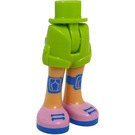 LEGO Limoen Heup met Rolled Omhoog Shorts met Pink shoes met dun scharnier (36198)