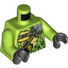 LEGO Lime Lasha med Svart Vials Minifigur Kropp (973 / 76382)