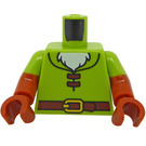 LEGO Lime Minifigur Kropp Robin Huva med Brun Bälte (973 / 78568)