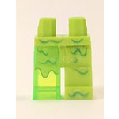 LEGO Lime Minifigure Hip with Transparent Bright Green Right Leg and Lime Left Leg with Swirls and Speckles (3815)