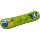 LEGO Lime Minifigure Snowboard with Colorful Spots and Owl Head Shape Sticker (18746)