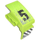 LEGO Lime Mudguard Panel 3 Left with '5' and Black and White Danger Stripes Sticker (61070)